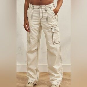 True Religion Winter White Military Cargo Pants size 26